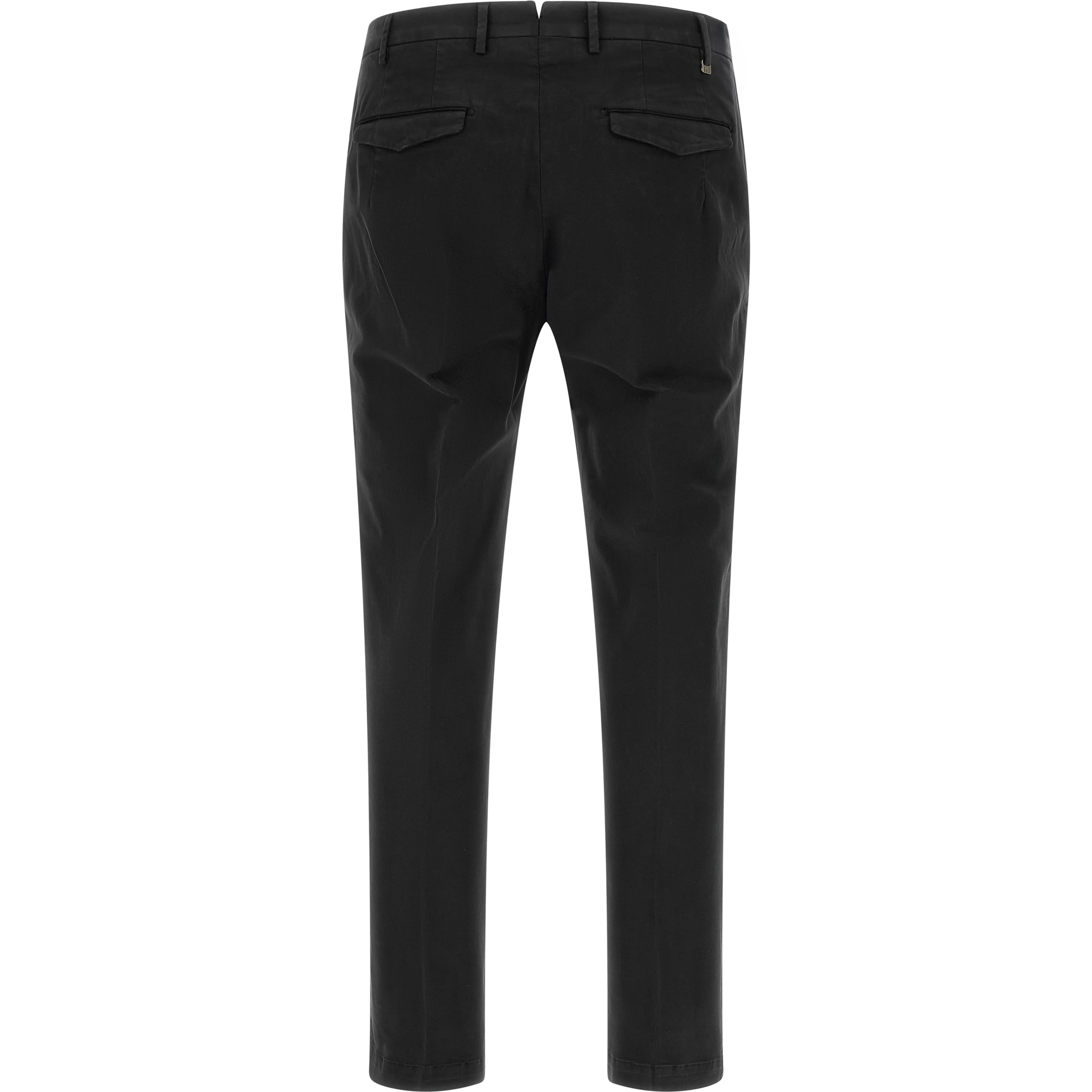 Black Cotton Casual Pants
