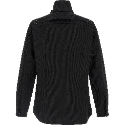 Black Cotton Full-Length Jacket
