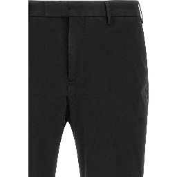Black Cotton Casual Pants