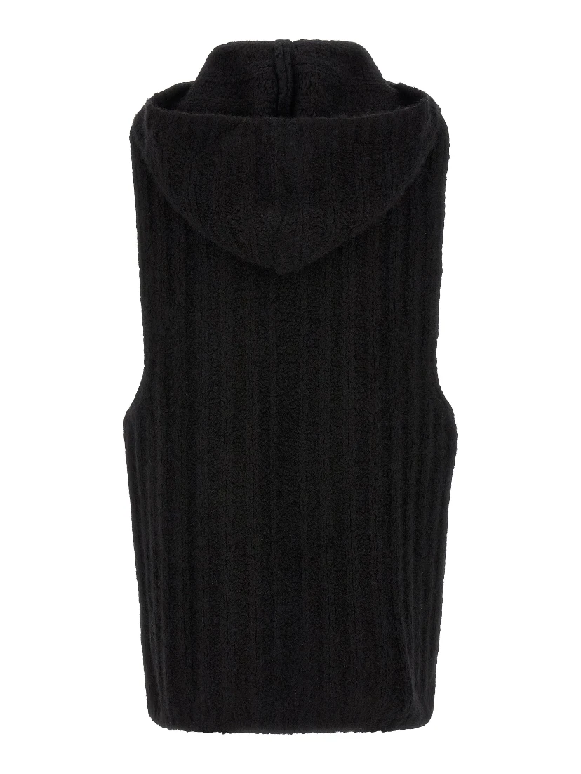 Black Cashmere Sleeveles Sweater