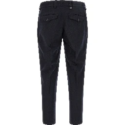 Black Virgin Wool Casual Pants