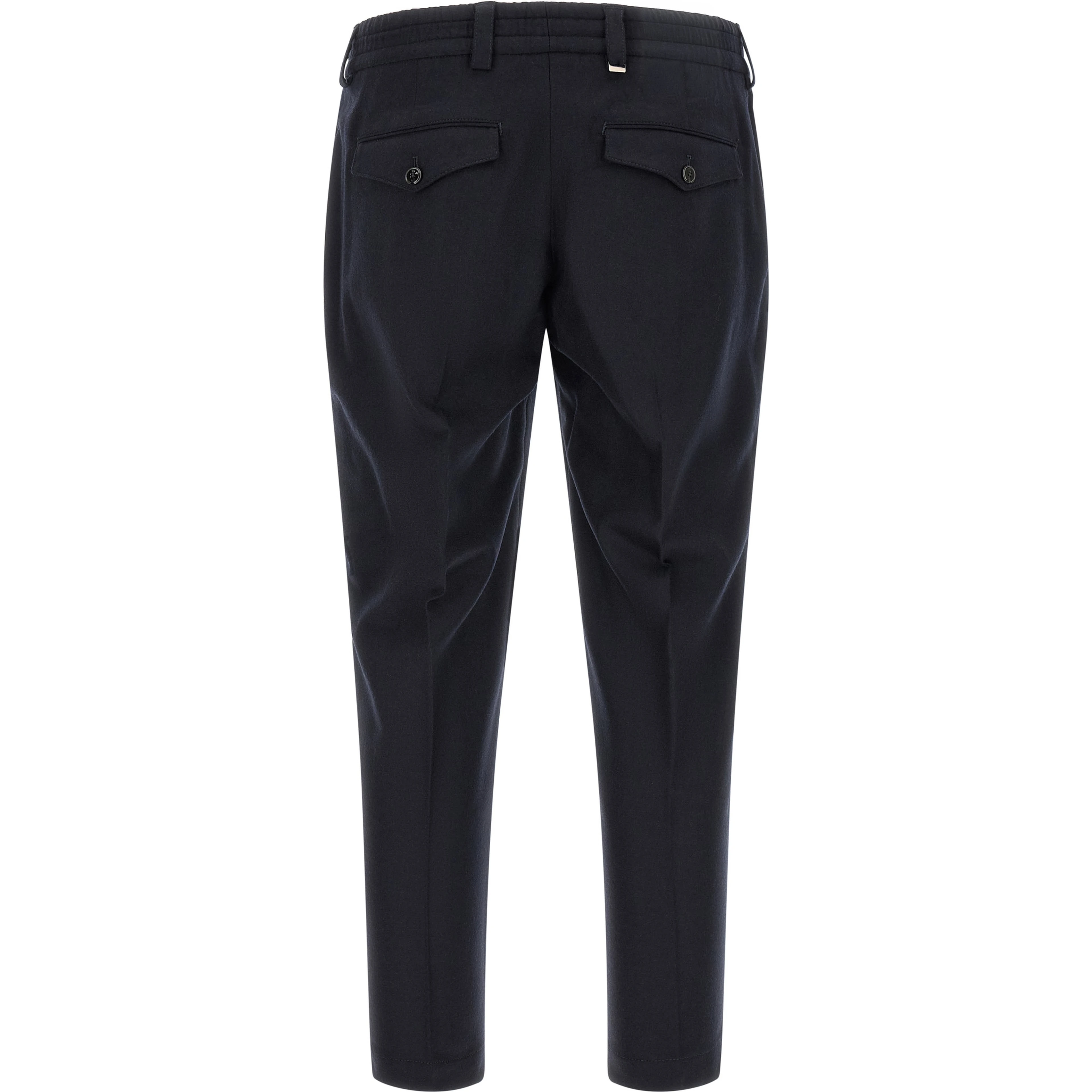 Black Virgin Wool Casual Pants