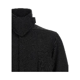 Black Cotton Full-Length Jacket