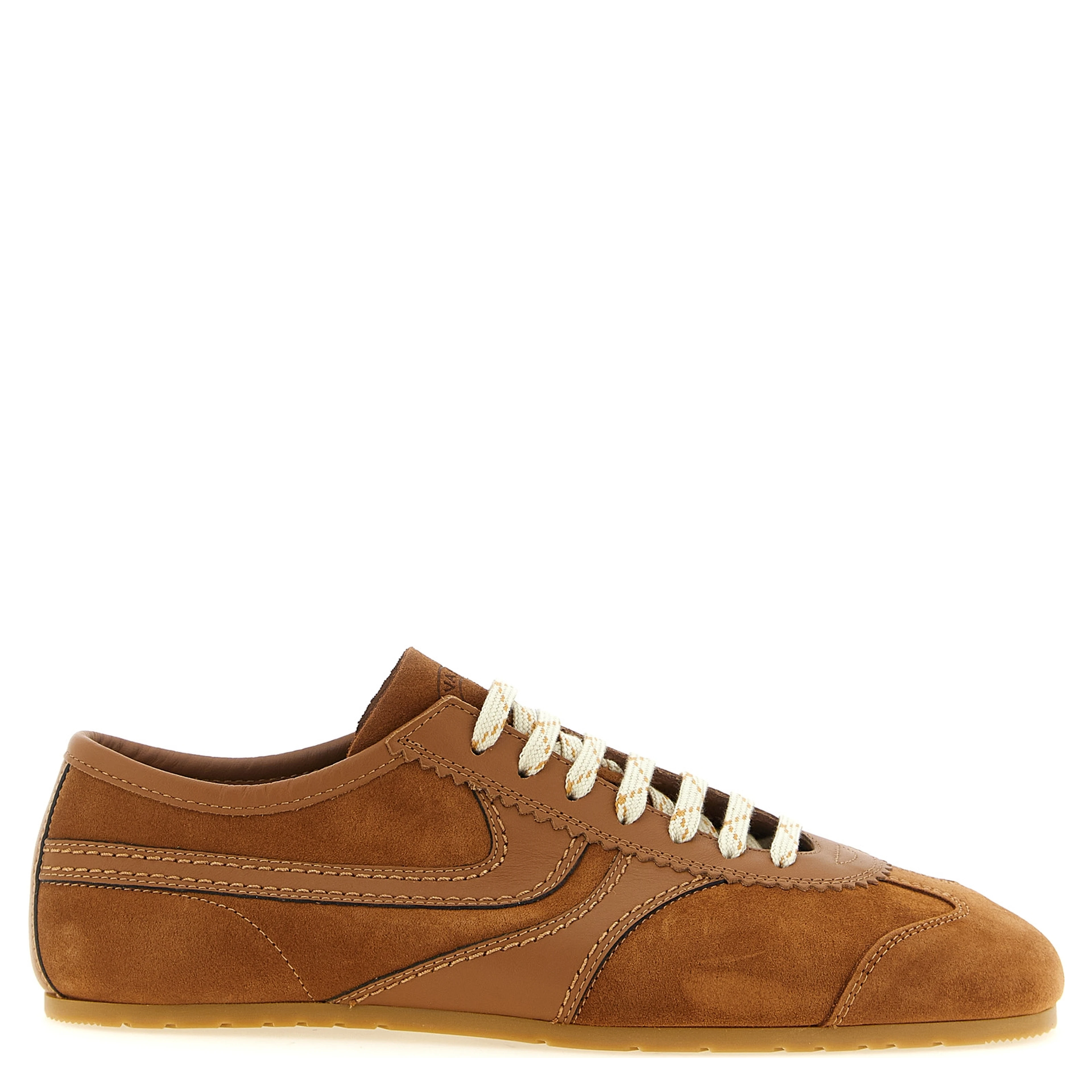 Beige Calfskin Low Top Sneakers