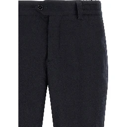 Black Virgin Wool Casual Pants