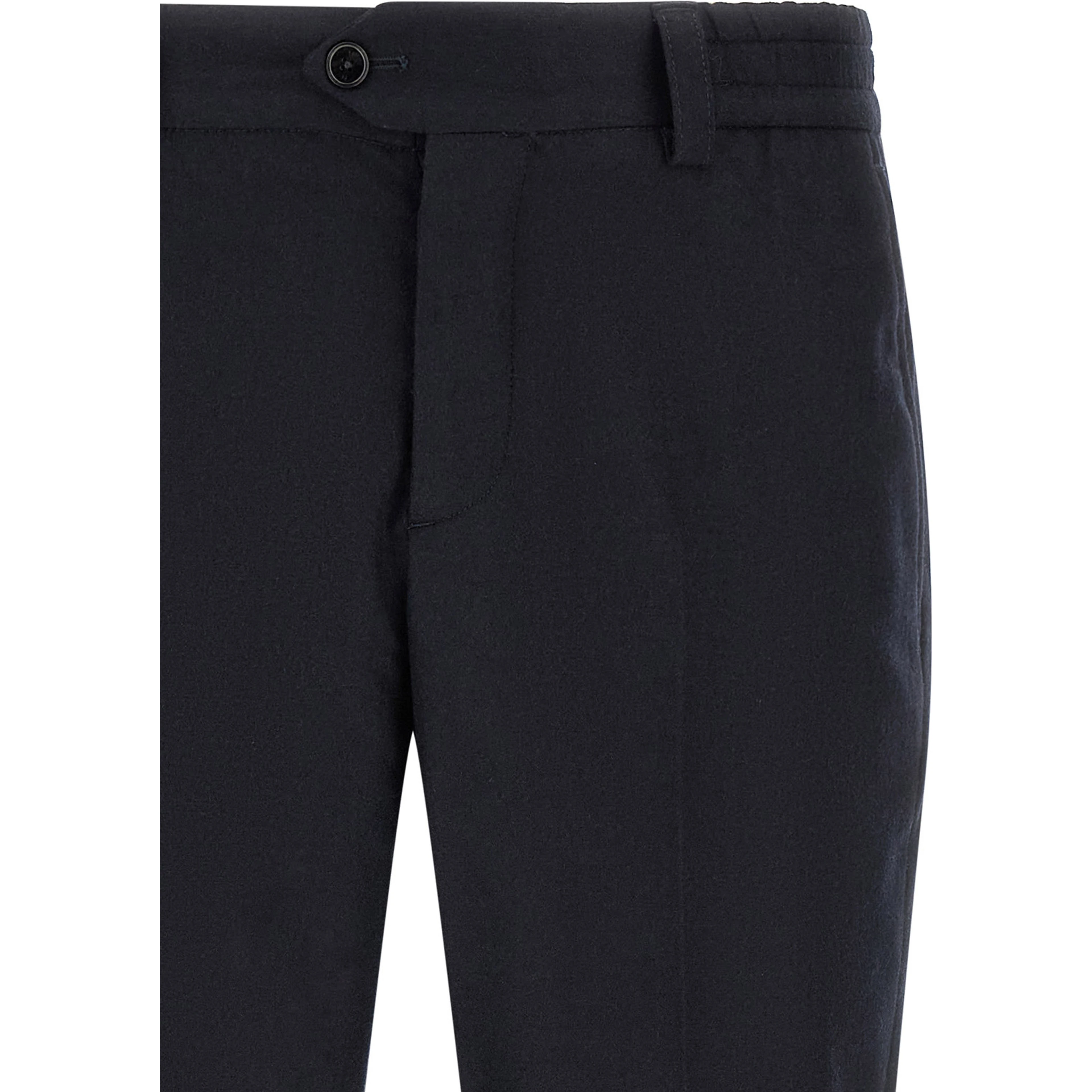 Black Virgin Wool Casual Pants
