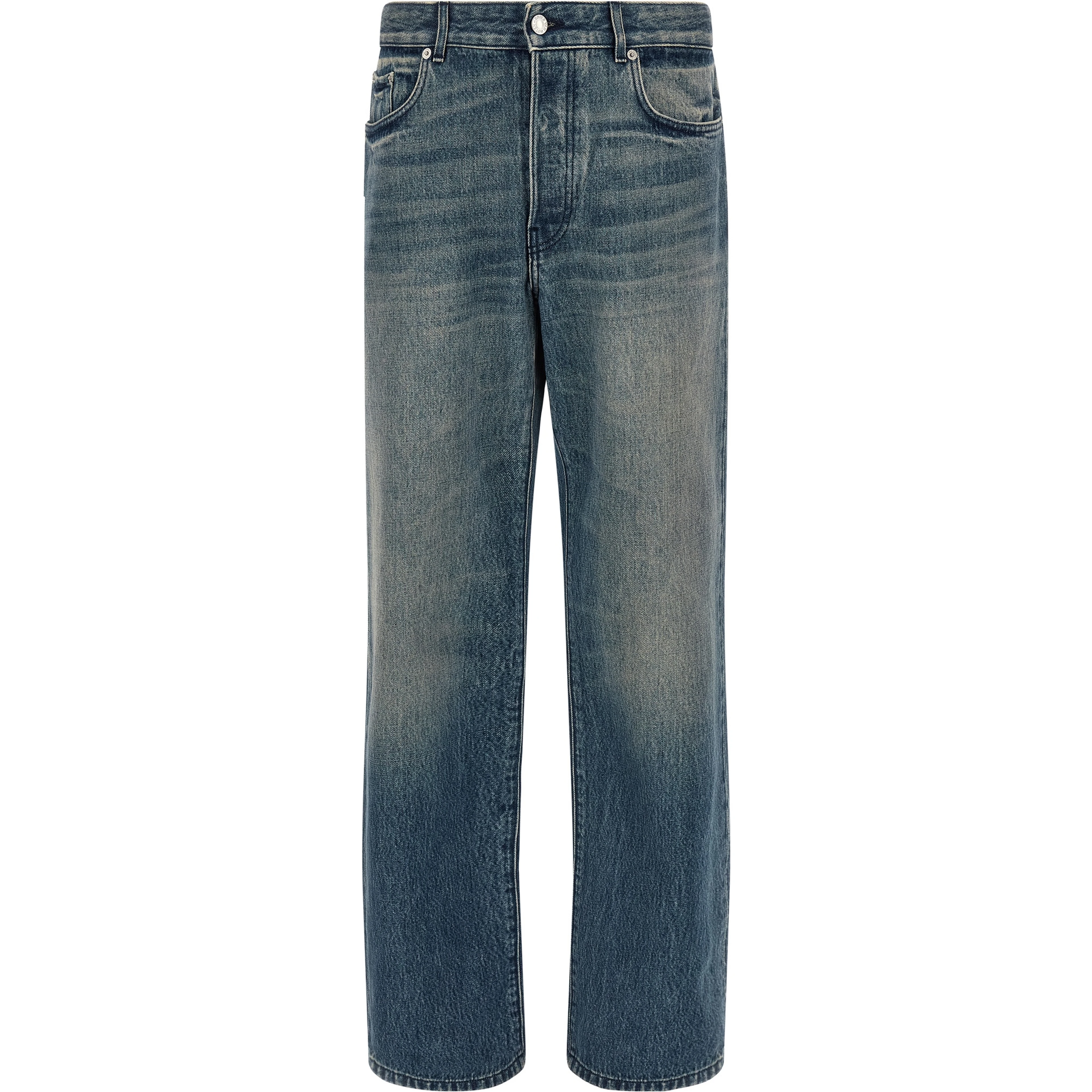 Blue Cotton Relaxed Fit Jeans