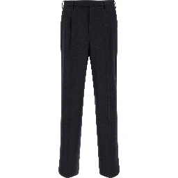 Black Virgin Wool Casual Pants