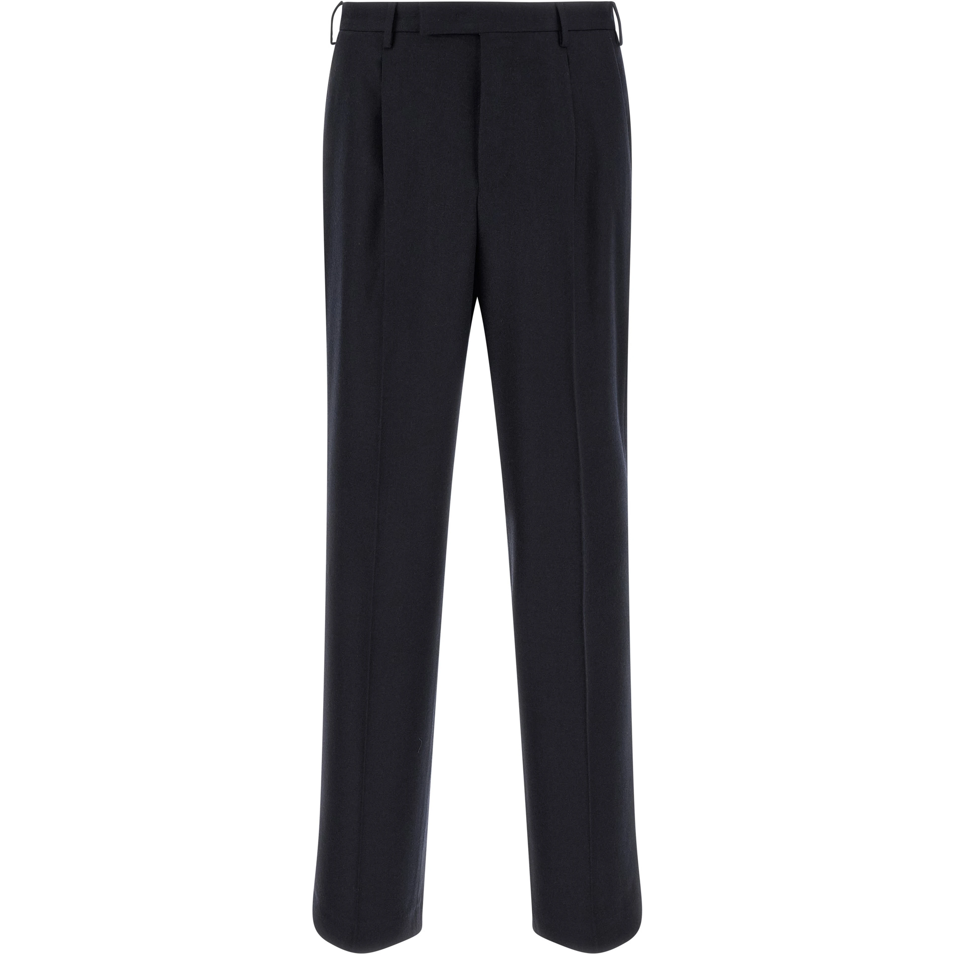 Black Virgin Wool Casual Pants