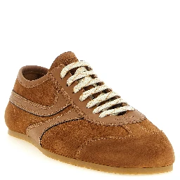 Beige Calfskin Low Top Sneakers