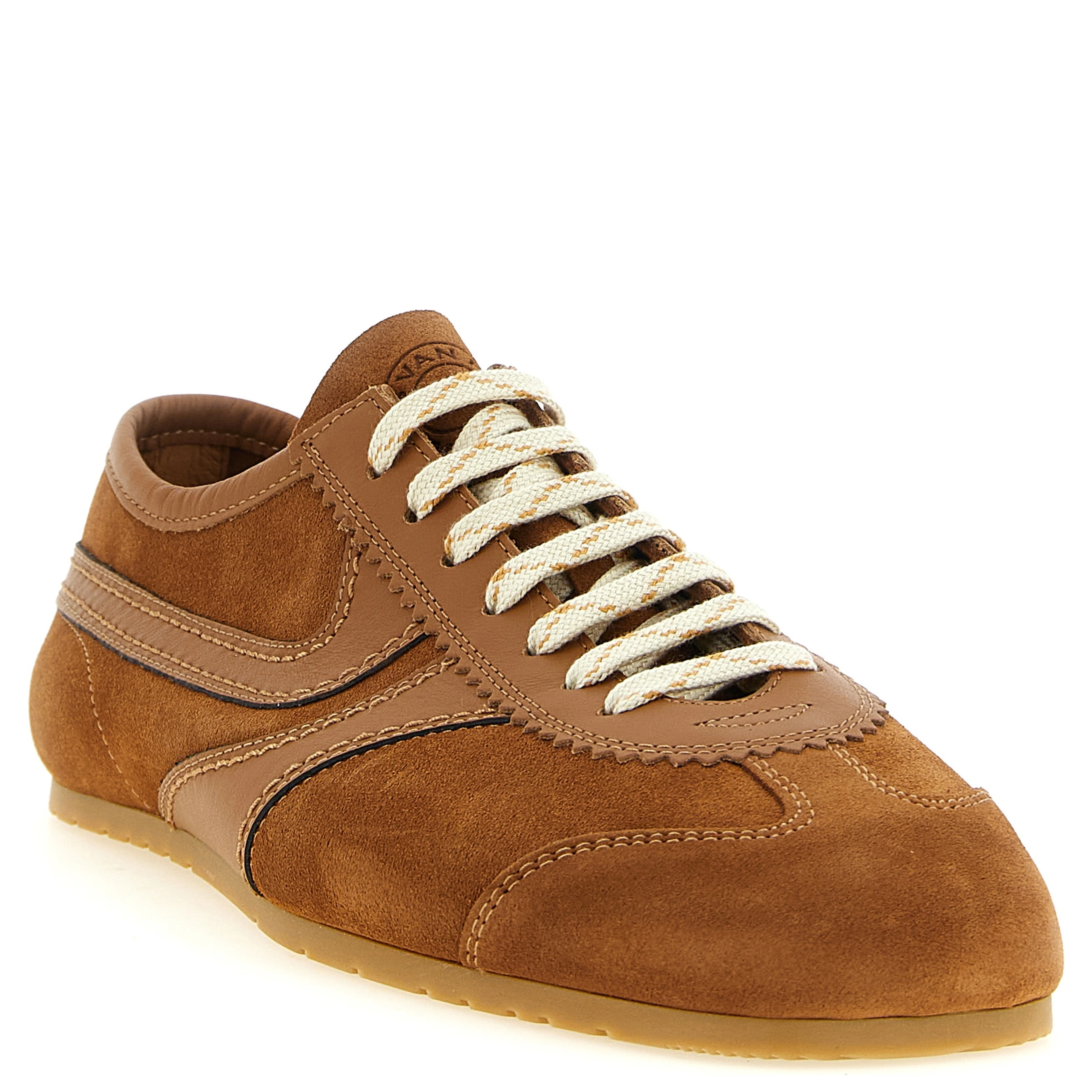 Beige Calfskin Low Top Sneakers