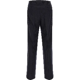 Black Virgin Wool Casual Pants