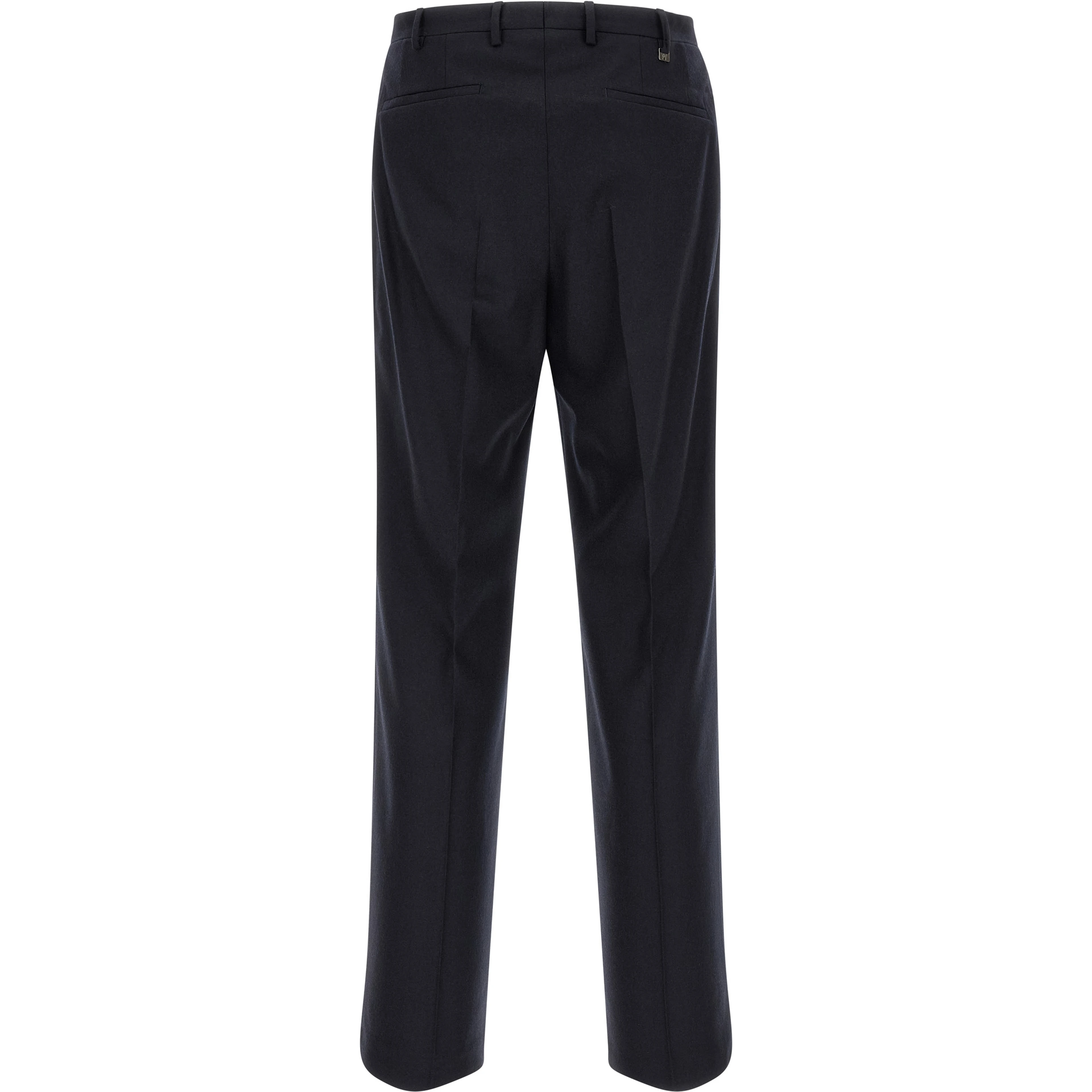 Black Virgin Wool Casual Pants