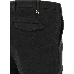 Black Cotton Casual Pants