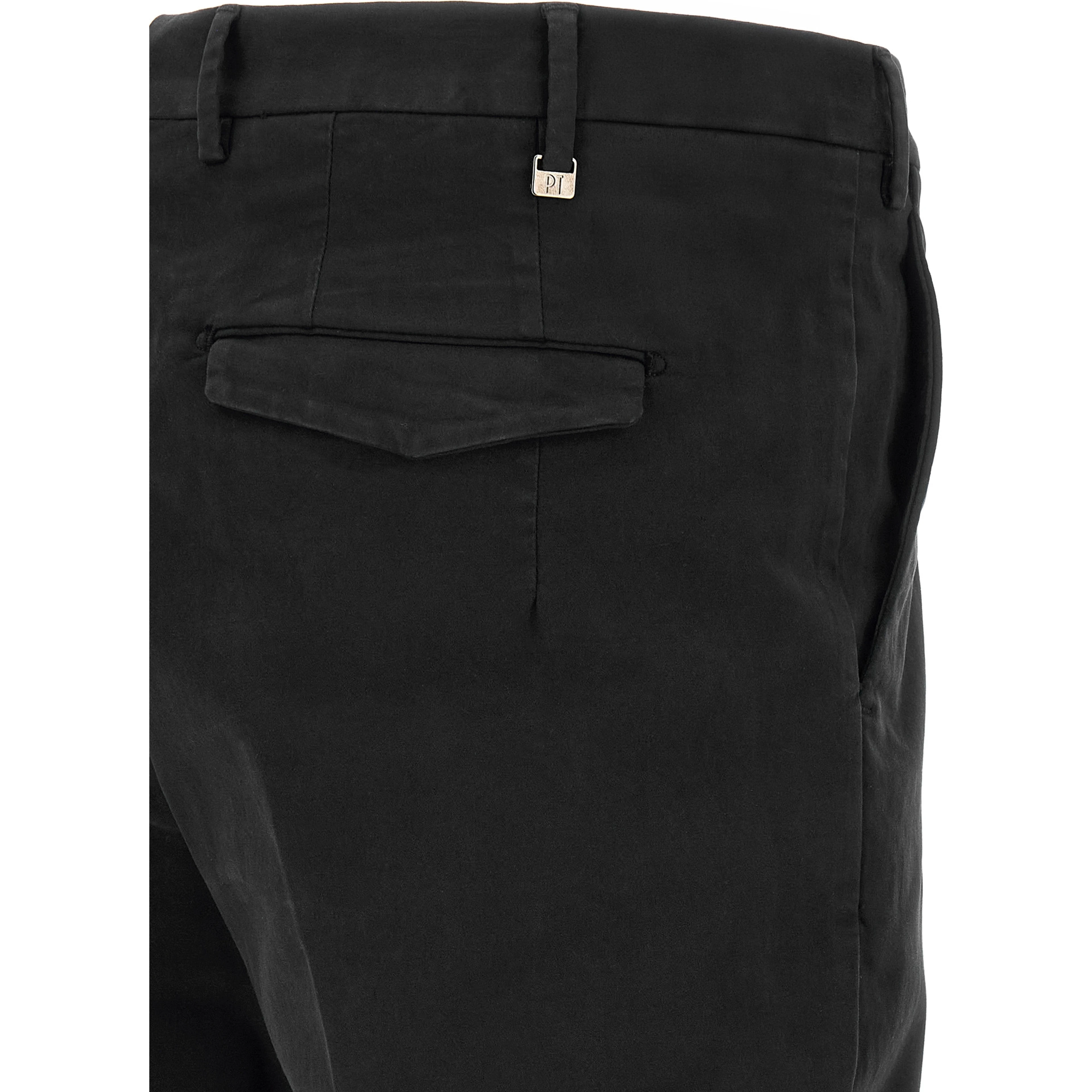 Black Cotton Casual Pants
