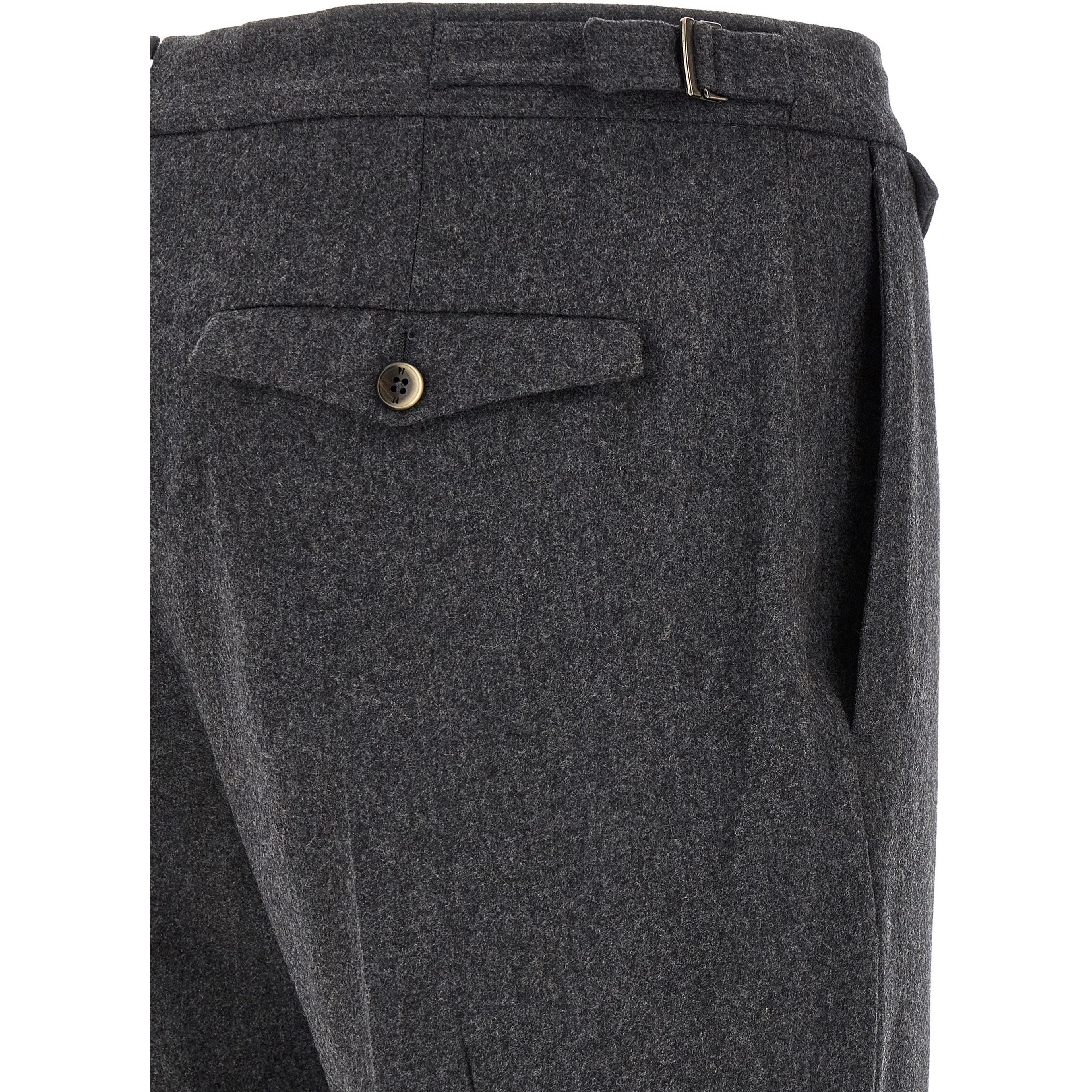 Gray Virgin Wool Dress Pants