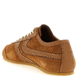 Beige Calfskin Low Top Sneakers