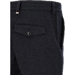 Black Virgin Wool Casual Pants