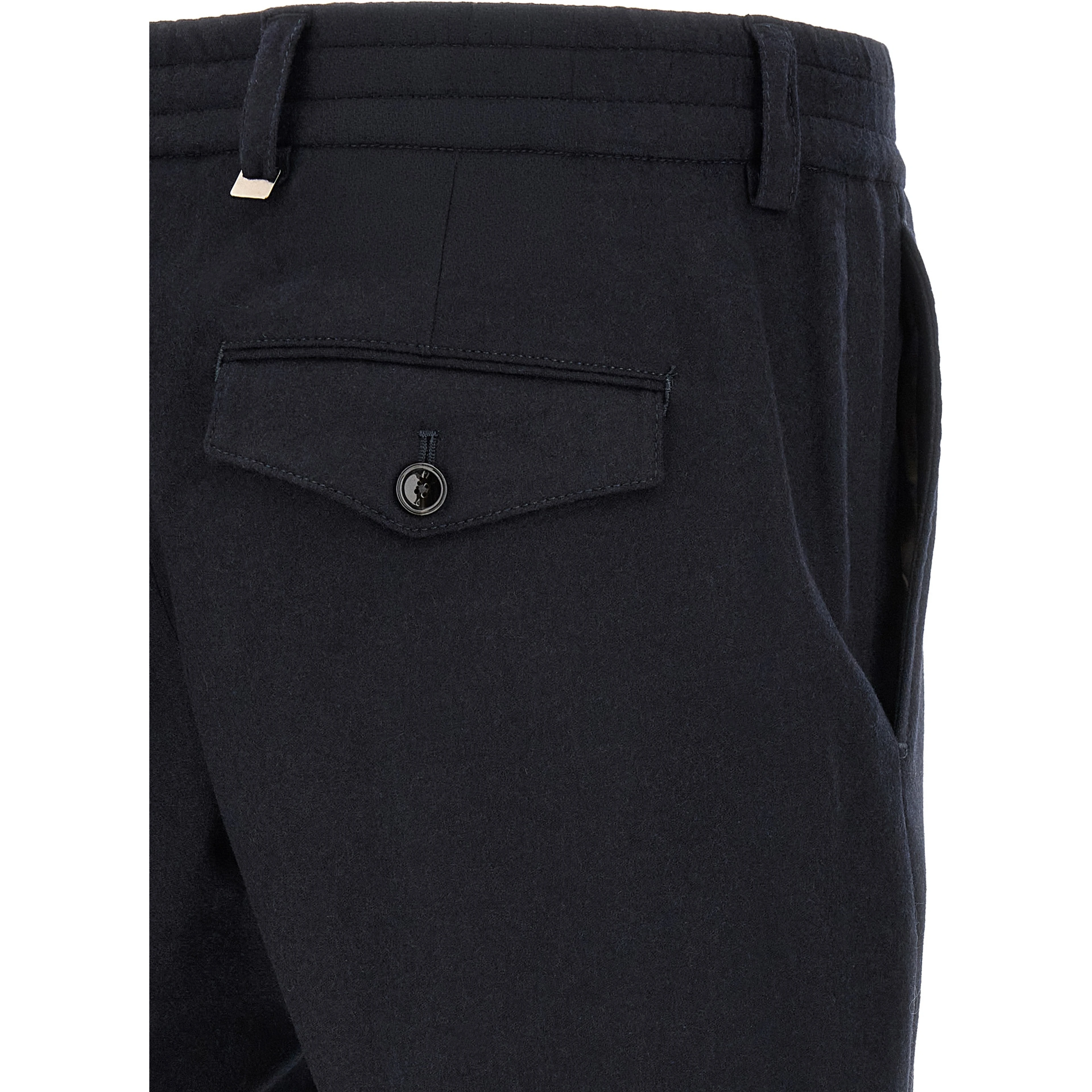 Black Virgin Wool Casual Pants