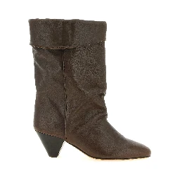 Brown Cowhide Ankle Boots