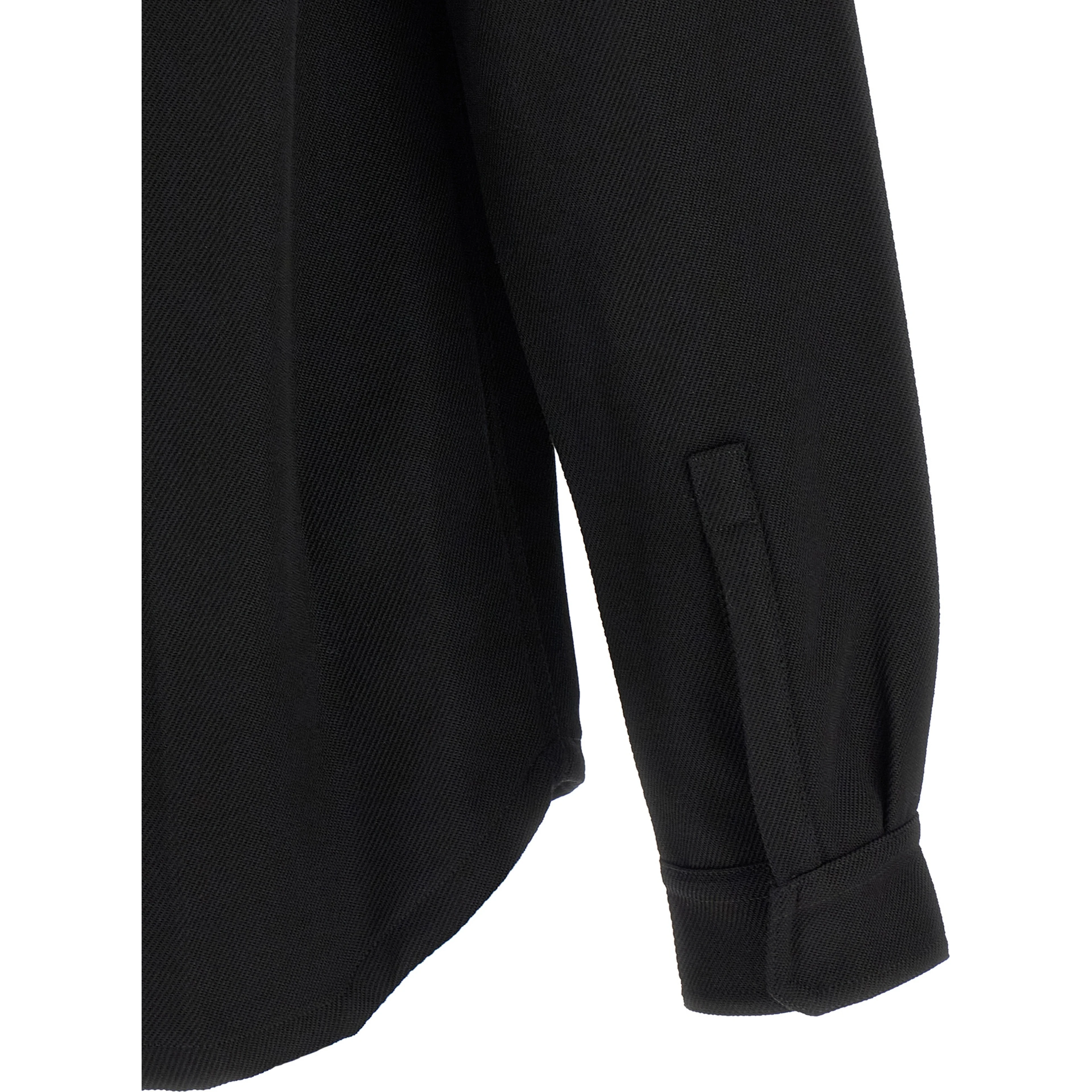 Black Cotton Full-Length Jacket