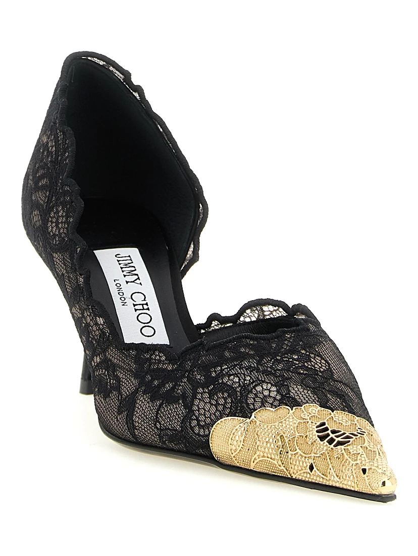 Black Tencel Mid Heel Pumps