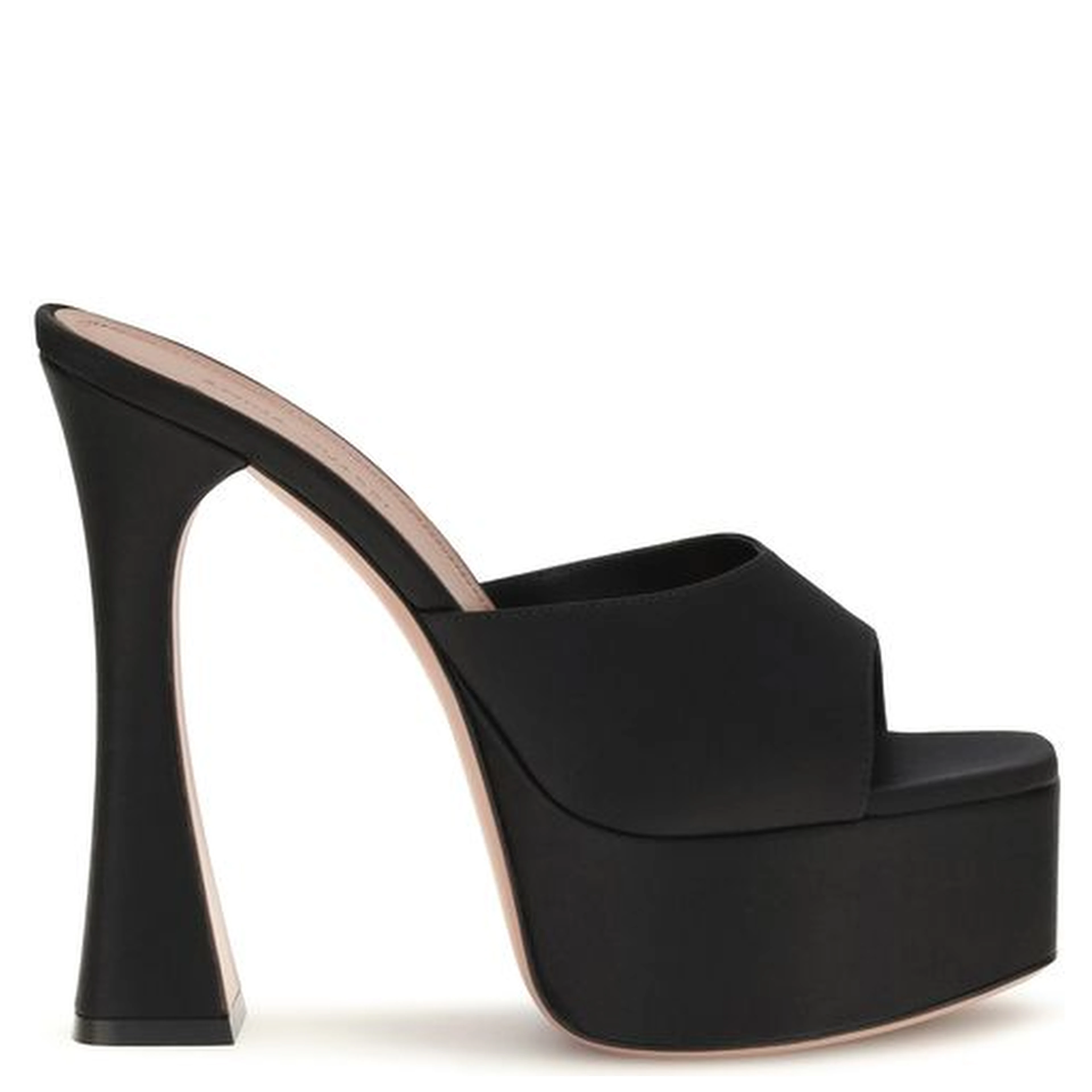 Black Calf Leather Bos Taurus Platform Sandals