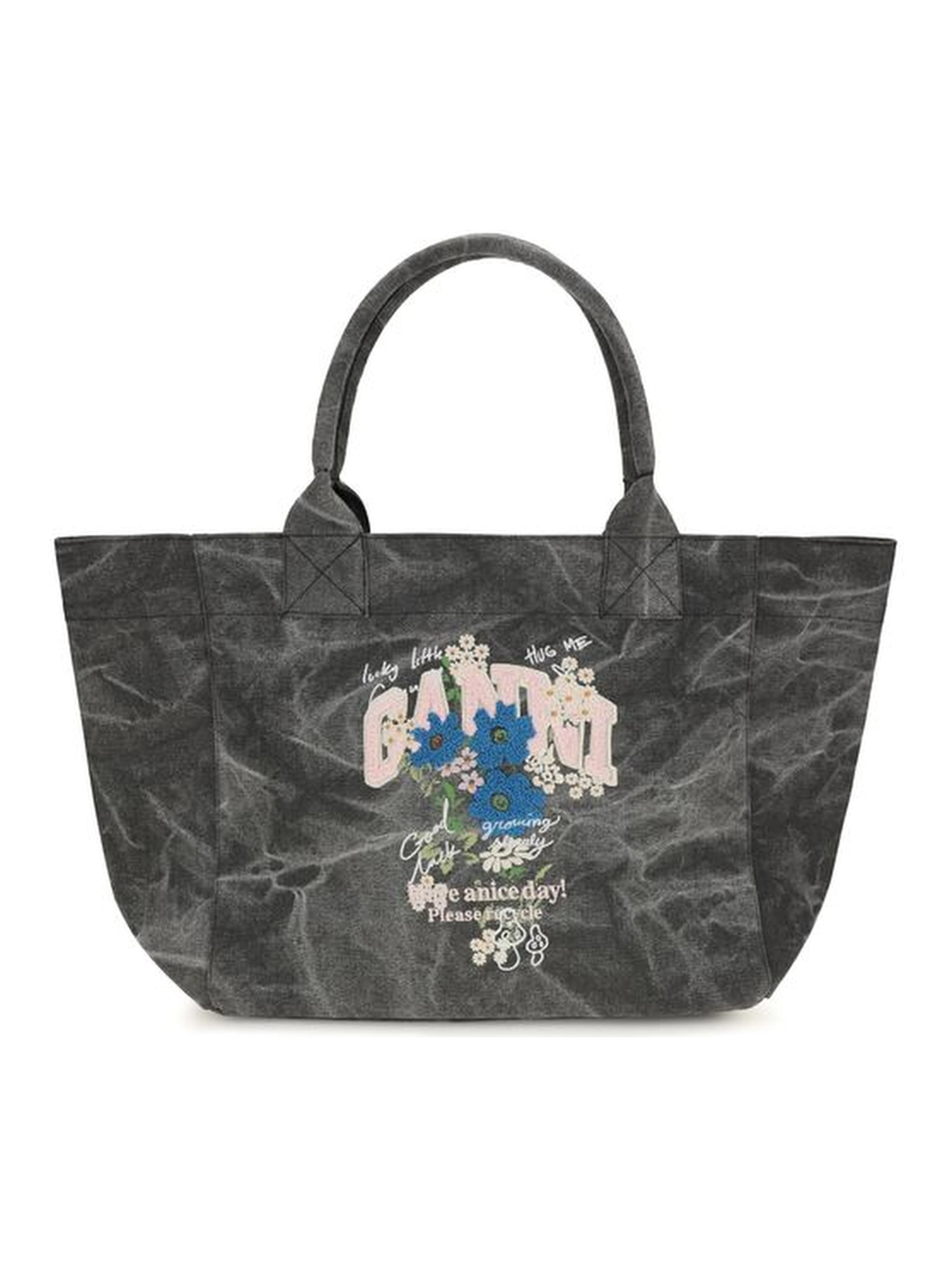 Gray Cotton Shoulder Bag