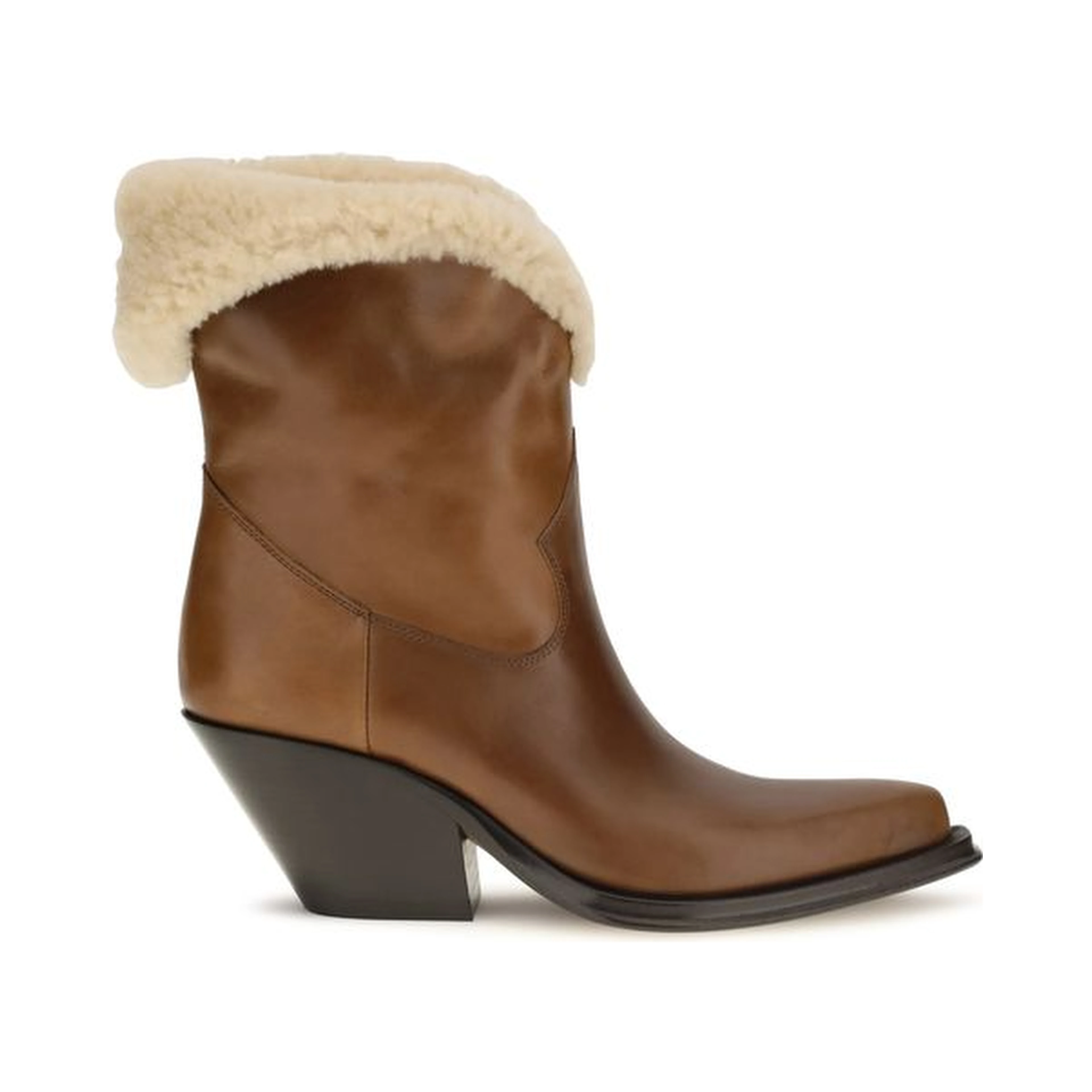 Brown Calf Leather Bos Taurus Ankle Boots