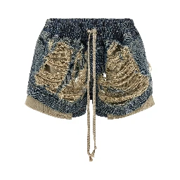 Blue Cotton Bermuda Shorts