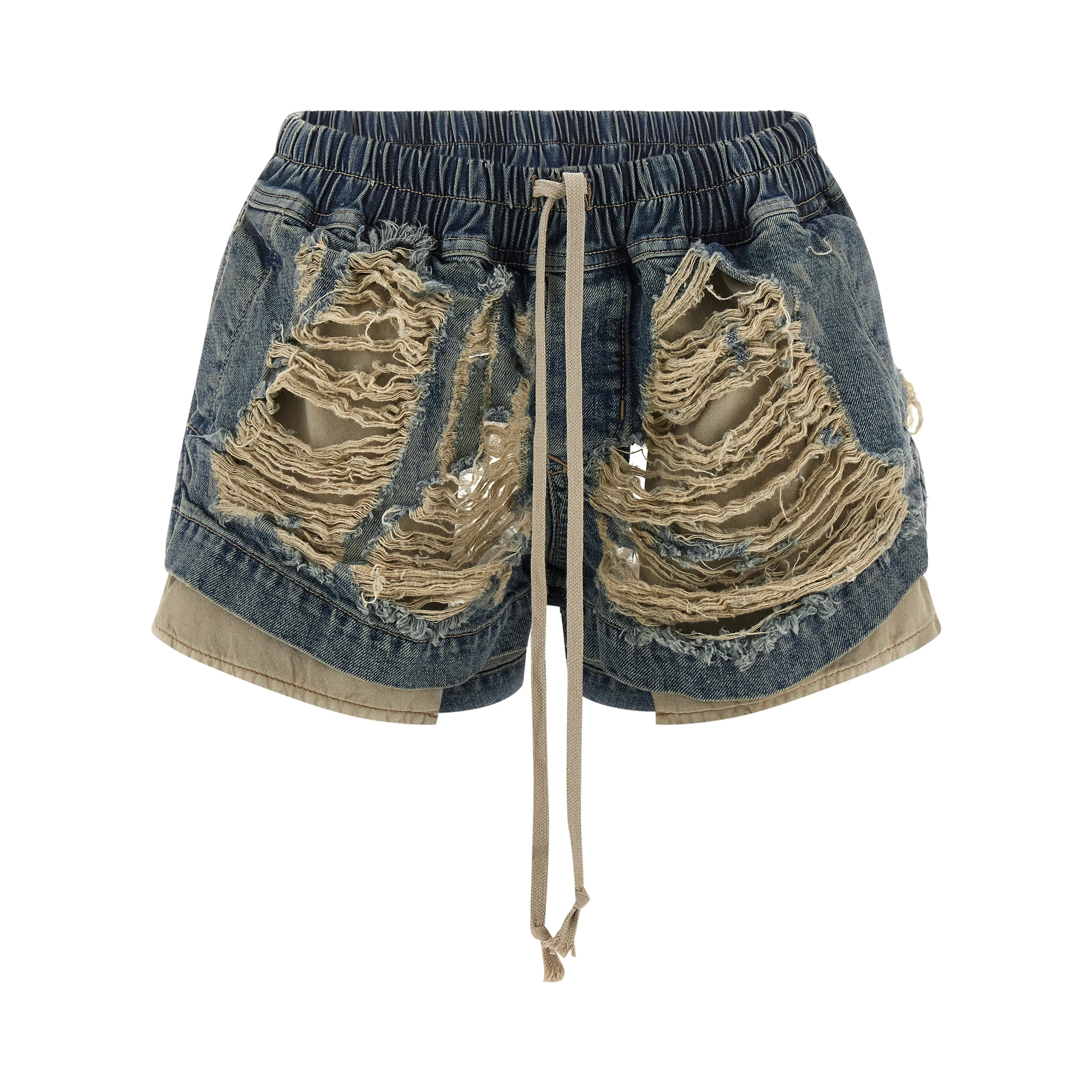 Blue Cotton Bermuda Shorts