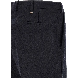 Black Virgin Wool Casual Pants