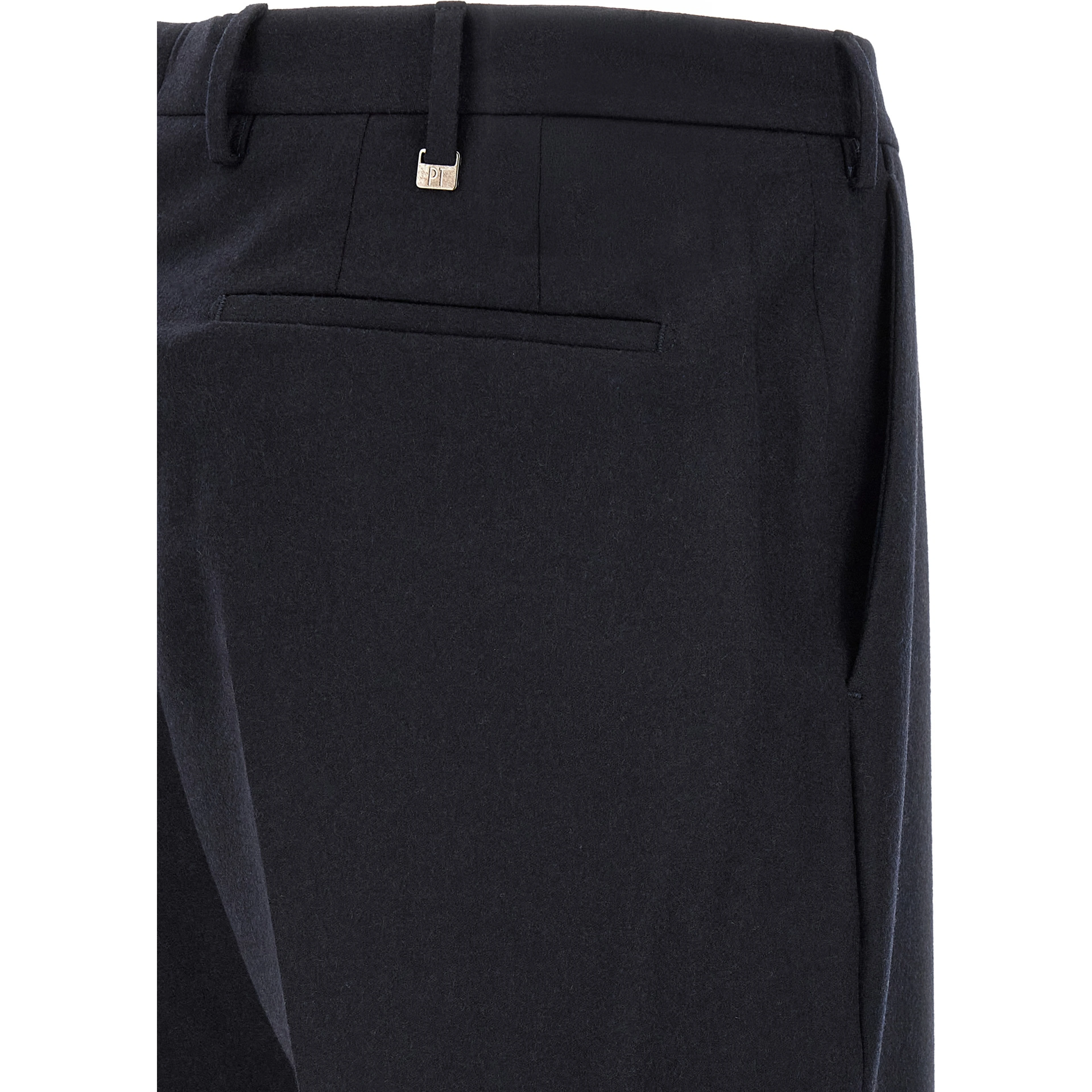 Black Virgin Wool Casual Pants