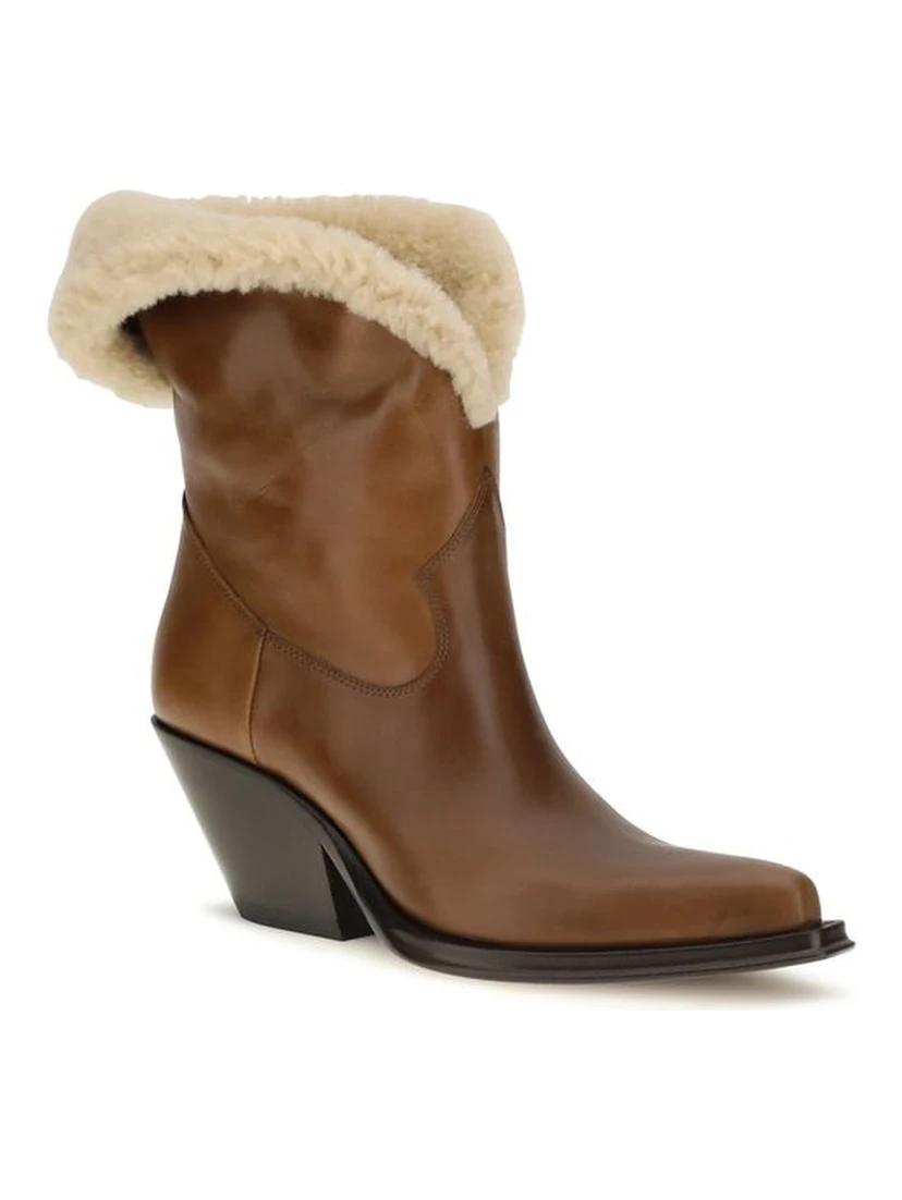 Brown Calf Leather Bos Taurus Ankle Boots
