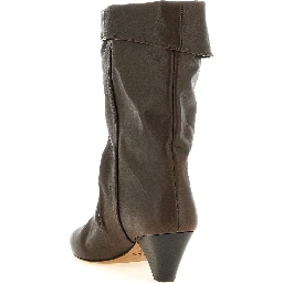 Brown Cowhide Ankle Boots