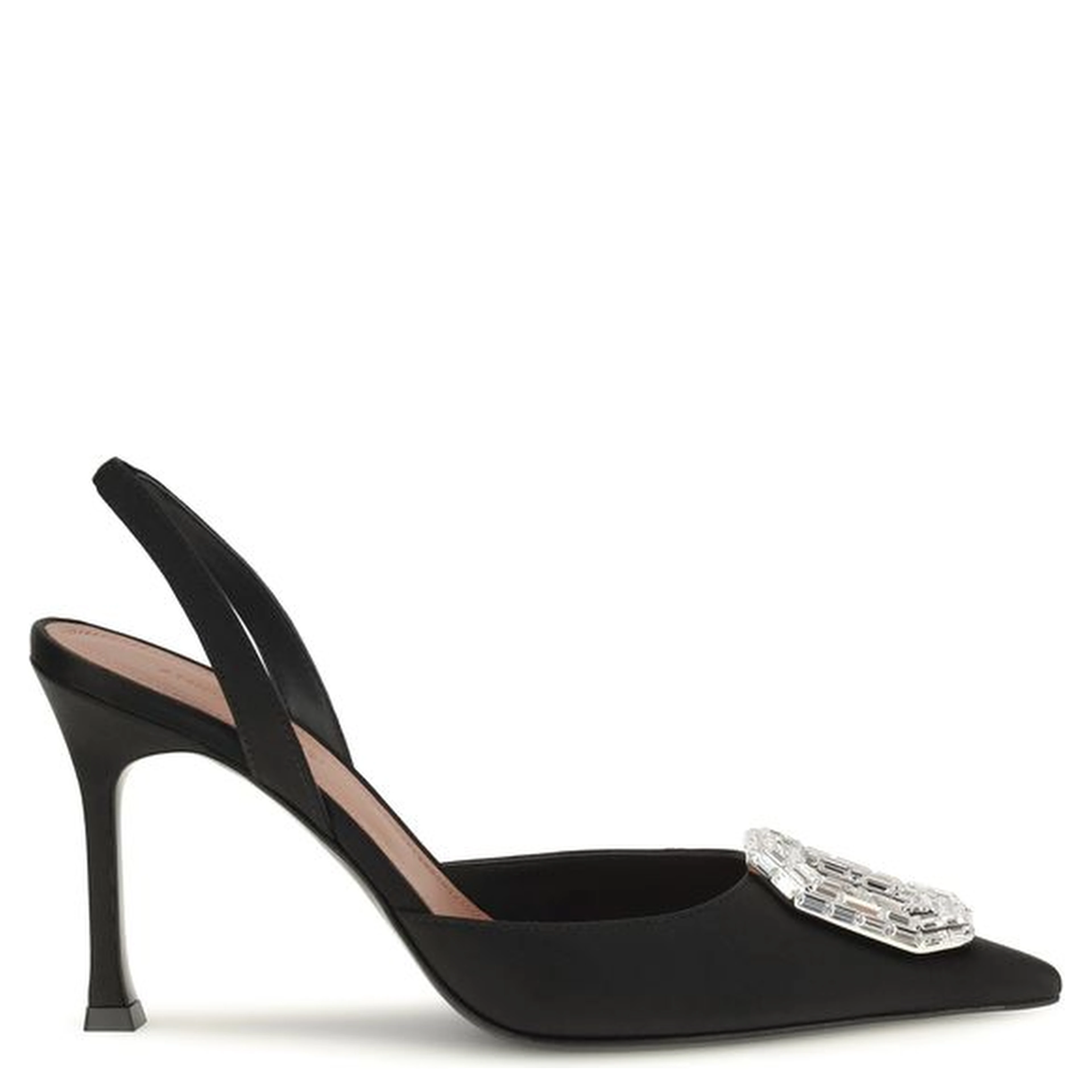 Black Satin High Heel Pumps