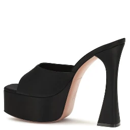 Black Calf Leather Bos Taurus Platform Sandals