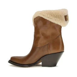 Brown Calf Leather Bos Taurus Ankle Boots
