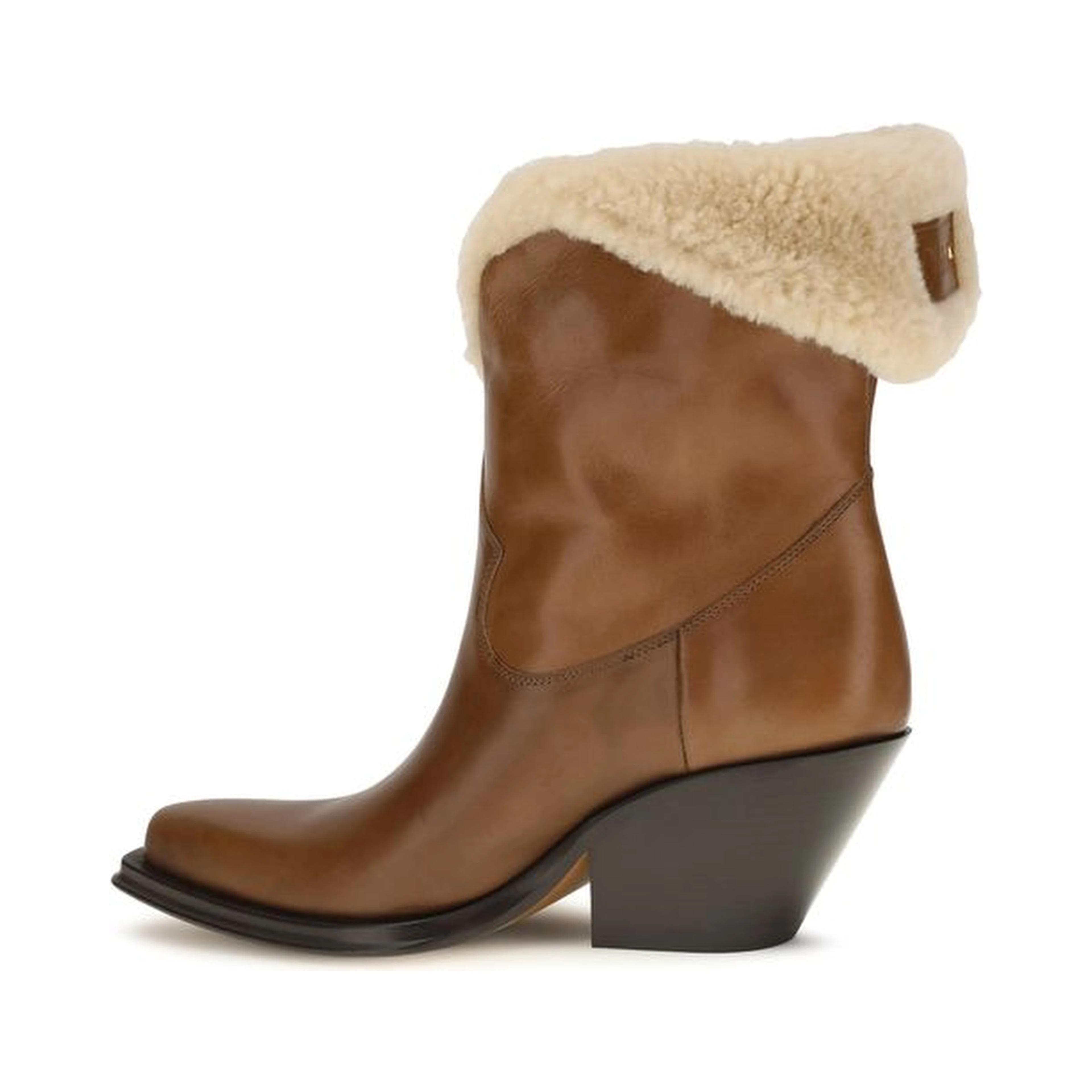 Brown Calf Leather Bos Taurus Ankle Boots