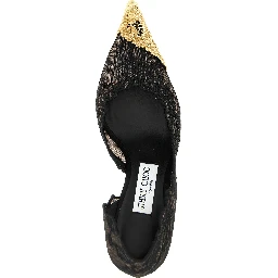 Black Tencel Mid Heel Pumps