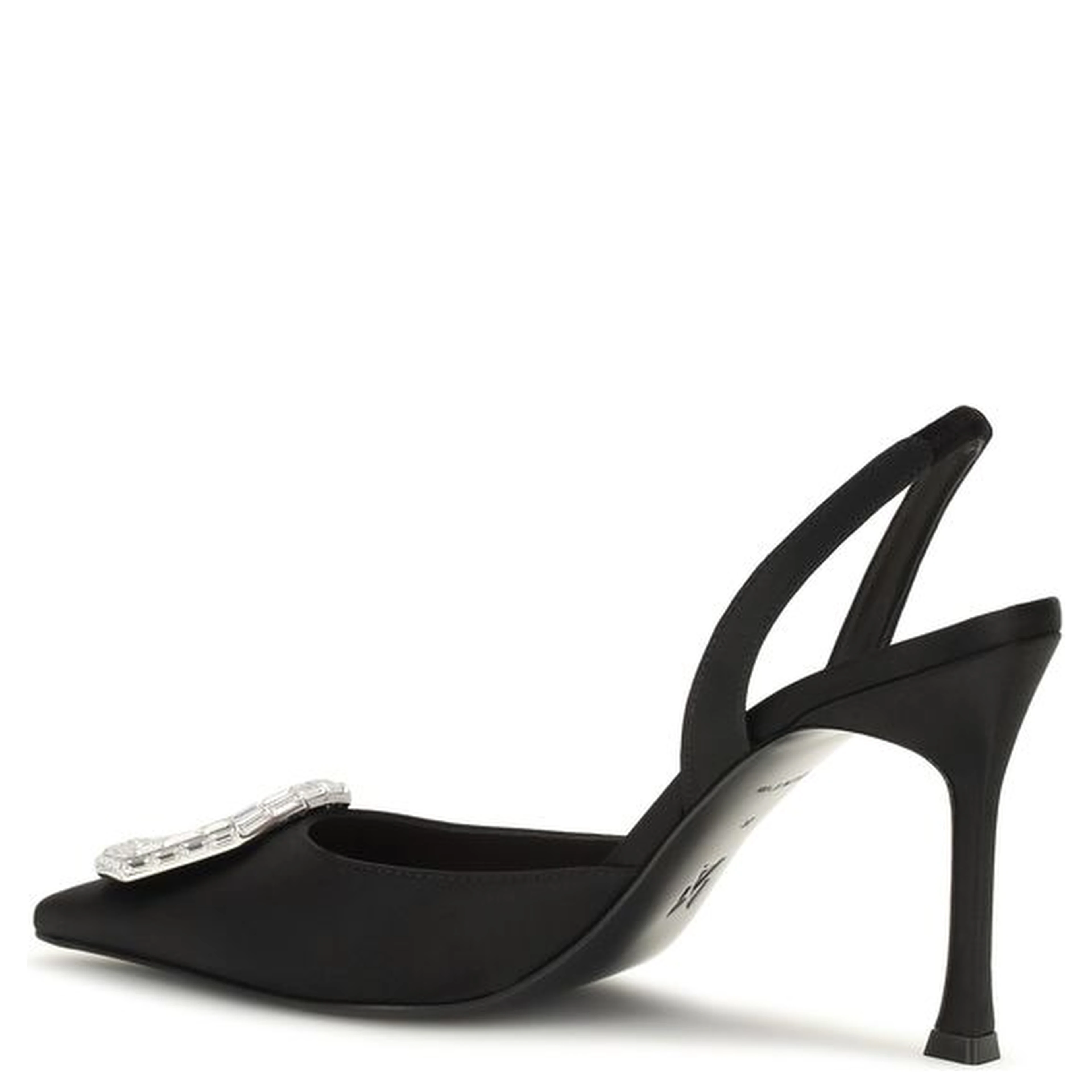 Black Satin High Heel Pumps
