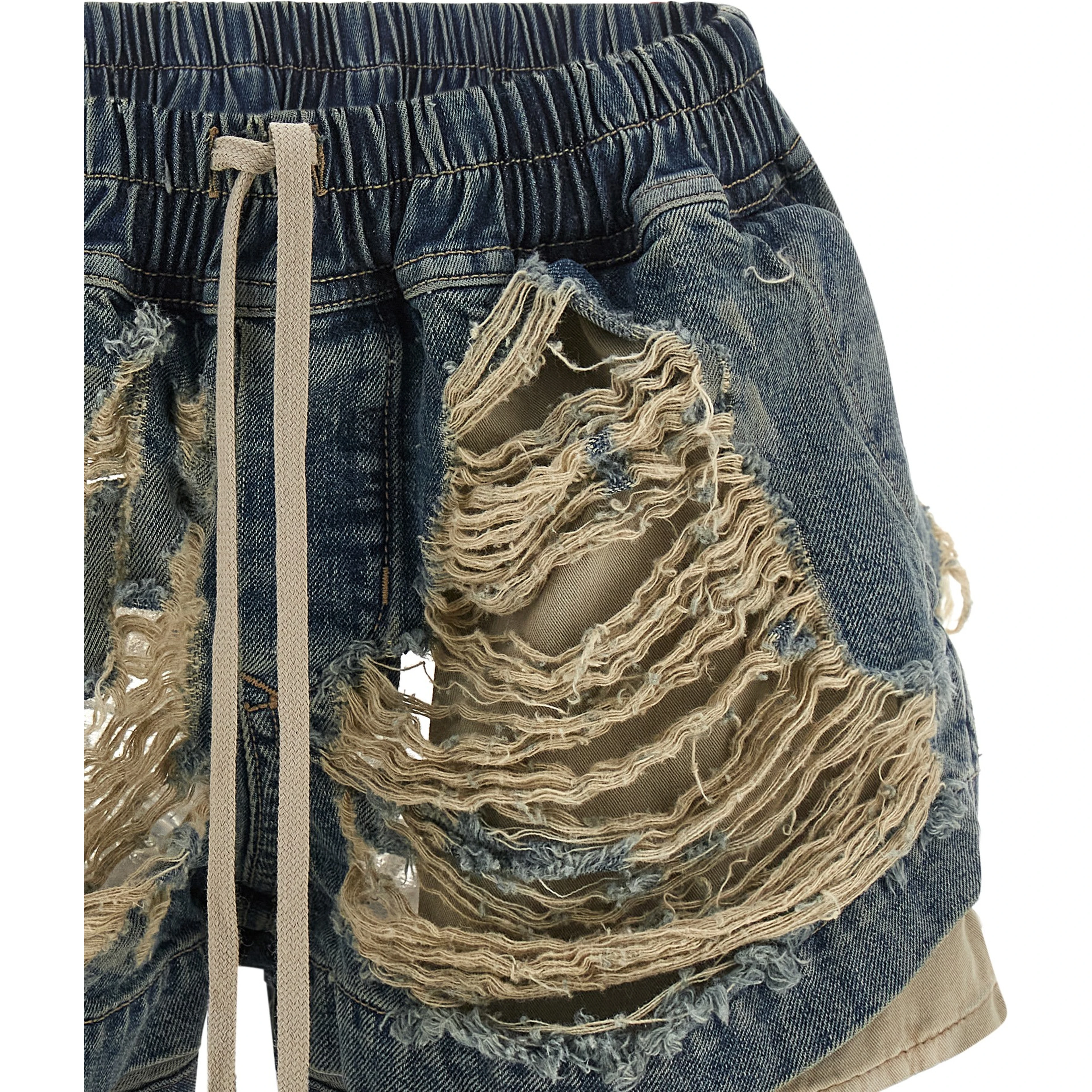 Blue Cotton Bermuda Shorts