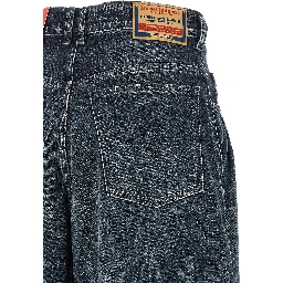 Blue Cotton High-Waisted Jean