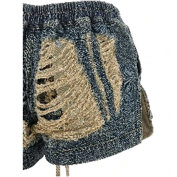 Blue Cotton Bermuda Shorts