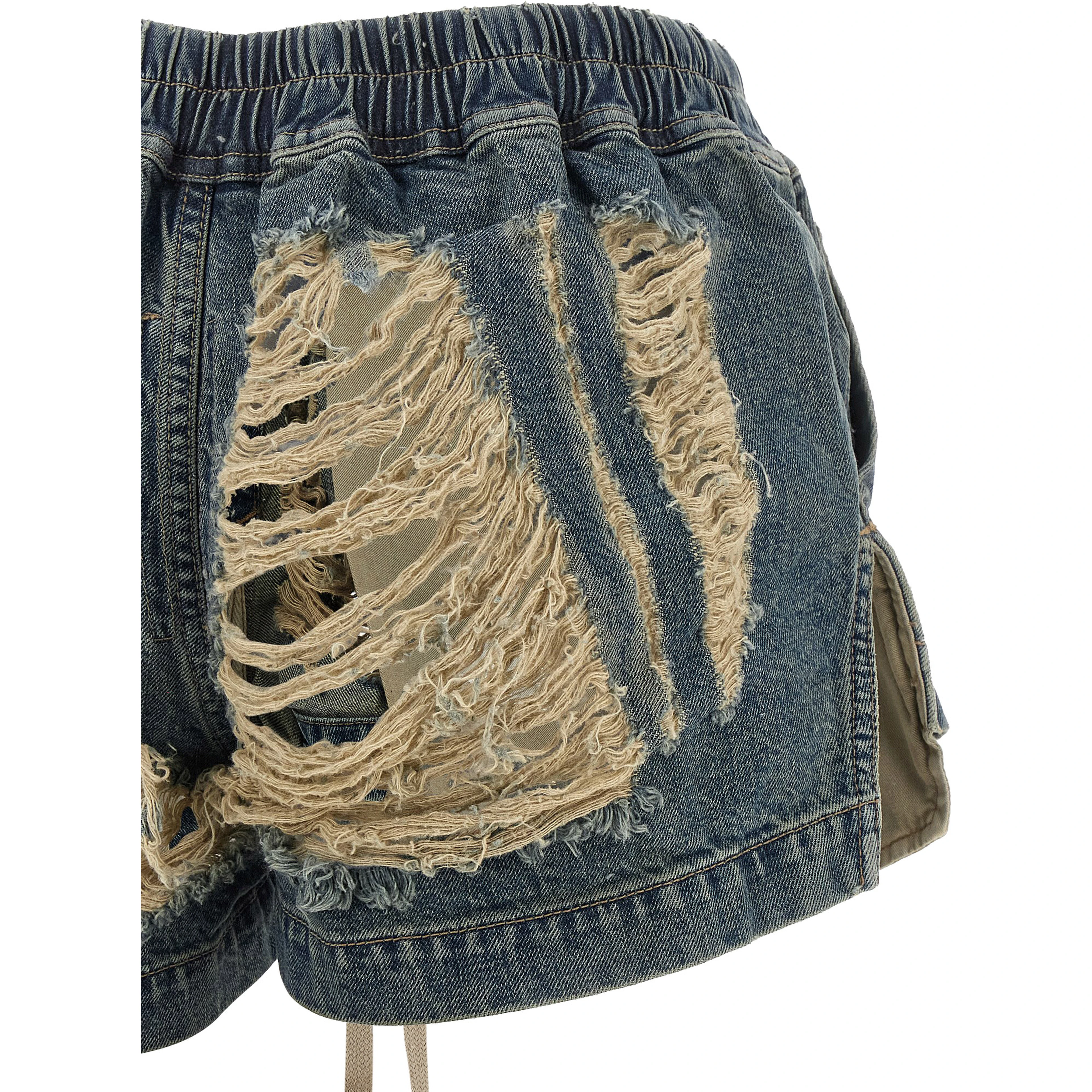 Blue Cotton Bermuda Shorts