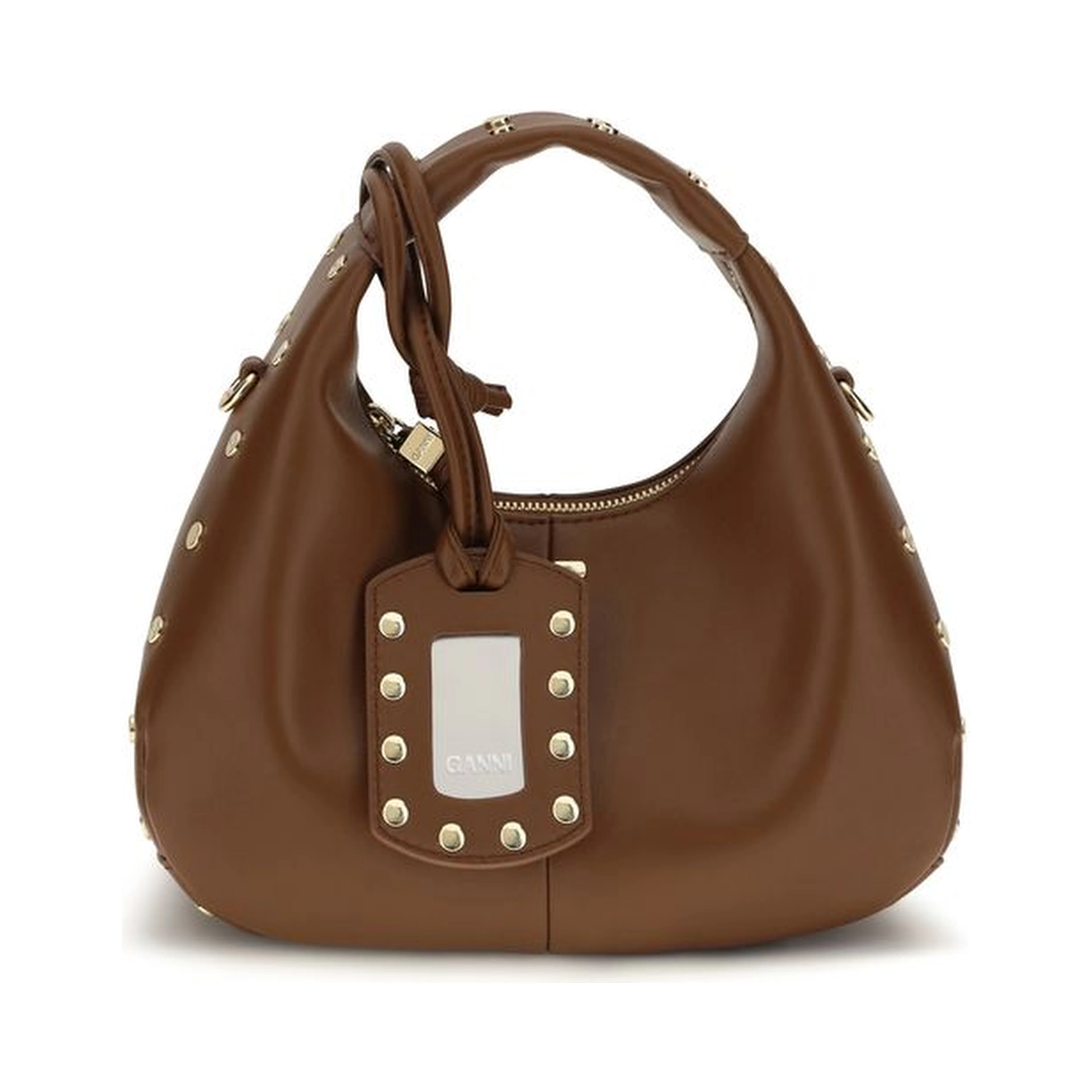 Brown Recycled Leather Shoulder Bag