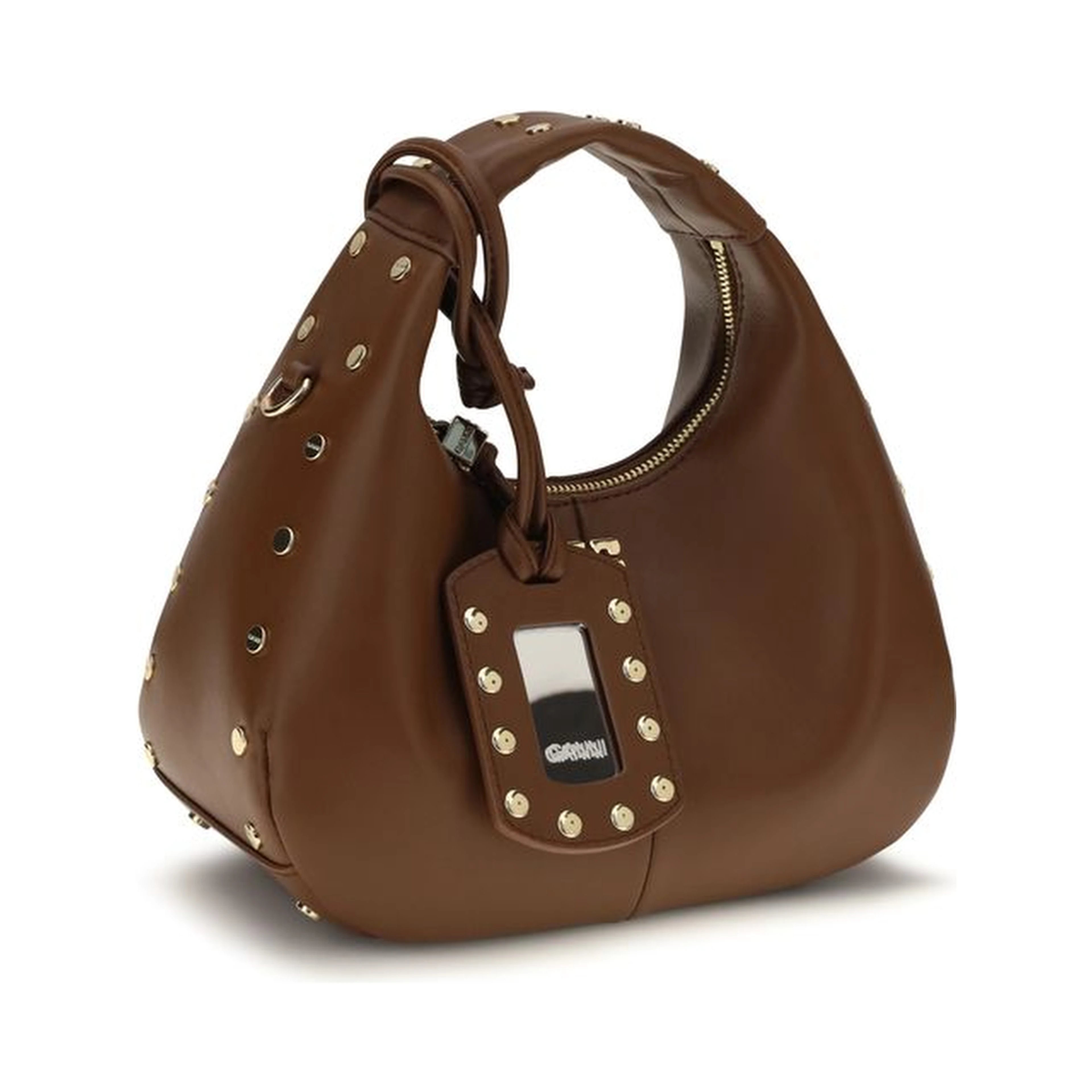 Brown Recycled Leather Shoulder Bag