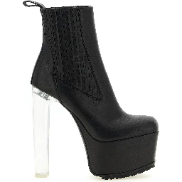 Black Calfskin Ankle Boots