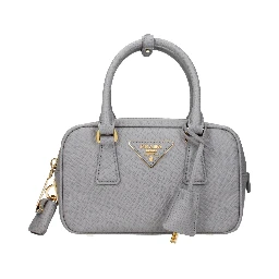 Gray Leather Handbag