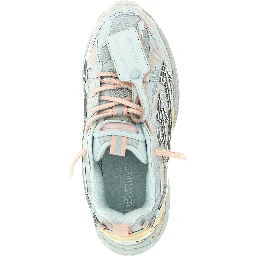 Blue Polyethylene Athletic Sneakers